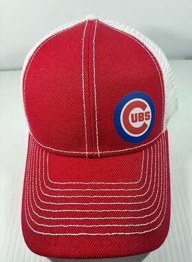 Chicago Cubs Baseball Cap Red & White Mesh Adjustable